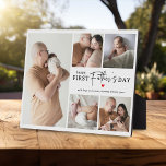 Happy First Father's Day' Photo Collage Keepsake Plaque<br><div class="desc">Create your very own special first Father's day gift with this cute photo collage plaque. Featuring 6 photographs and the text 'happy First Father's Day', the word Father is in elegant script, a cute little modern red heart that can be changed to any colour, hugs & kisses and name/s. All...</div>
