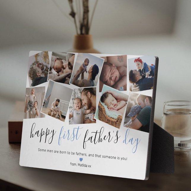 Happy First Father's Day Photo Collage Plaque (Creator Uploaded)