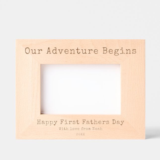 Happy First Fathers Day Photo Etched Frames (Front)