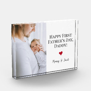 Happy First Father's day Photo Heart Custom