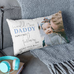 Happy First Fathers Day | Photo Lumbar Pillow<br><div class="desc">This modern fathers day pillow, features text that reads 'happy first fathers day', 'worlds best' DADDY, with your favourite photo, and who it is from. The perfect gift for new dads, first time dads, dog dads, bonus dads, stepdads, grandpa, grandad, this fathers day. Easy to personalise and more experienced users...</div>