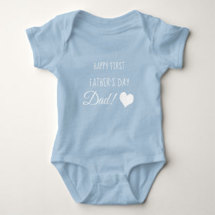 Happy First Father's Day with Heart Baby Bodysuit