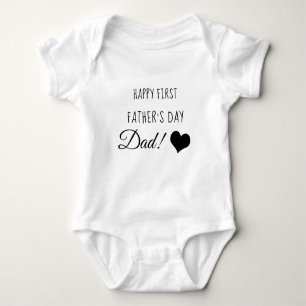 Happy First Father's Day with Heart Baby Bodysuit
