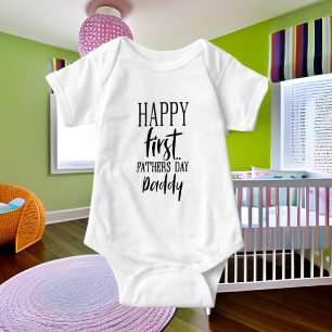 Happy First Father's Day word art Baby Bodysuit