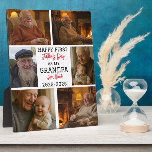 Happy First Grandpa Day Photo Collage Plaque