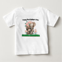 happy first mother day cute elephant