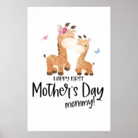 Happy First Mother’s Day 🦒 Giraffe + Butterflies