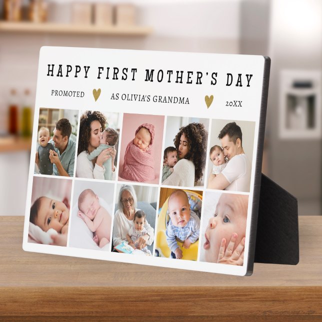 Happy First Mother’s Day Grandma 10 Photo Collage Plaque (Creator Uploaded)