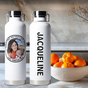 Happy First Mother’s Day Mummy Custom Photo & Name Water Bottle