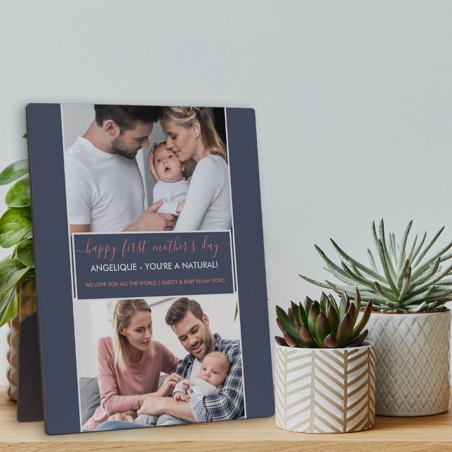 Happy First Mothers Day - 2 Photo Personalised Plaque (Creator Uploaded)