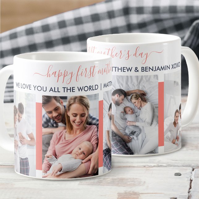 Happy First Mothers Day 4 Photo Personalised Coffee Mug (Creator Uploaded)