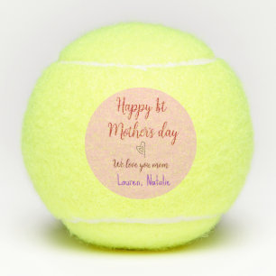 Happy first mothers day add name text mummy heart tennis balls
