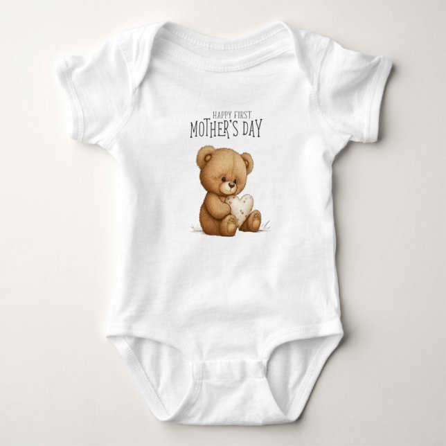 Happy First Mothers Day Baby Bodysuit (Front)