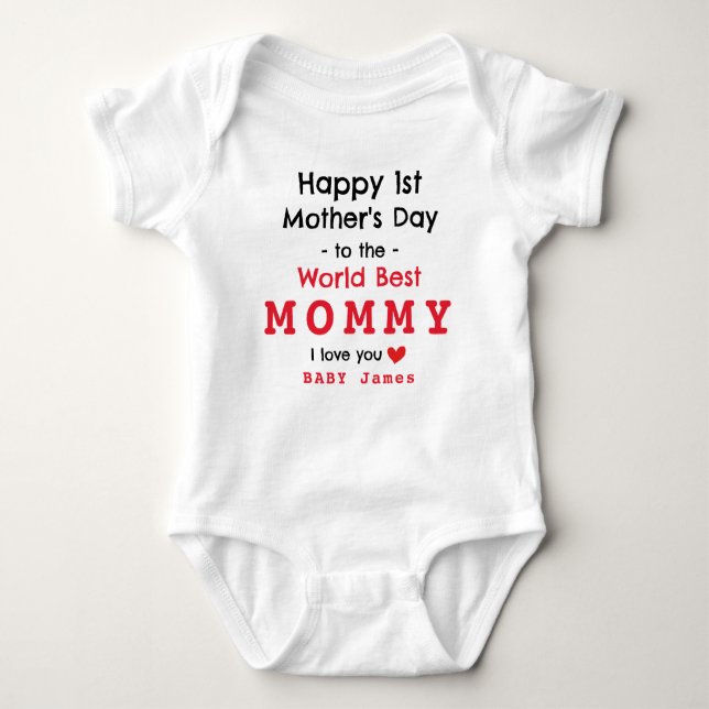 HAPPY FIRST MOTHER'S DAY - CUSTOMIZE IT  BABY BODYSUIT (Front)