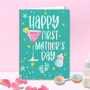 Happy First Mother's Day Cute Modern Card