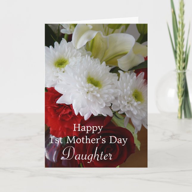 Happy First Mother's Day-Daughter/Pretty Floral Card (Front)
