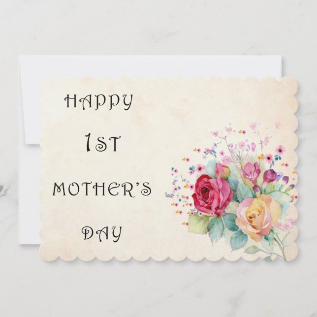 Happy First Mothers Day Flower Card (Front)