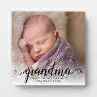 Happy First Mother's Day Grandma Chic Script Photo