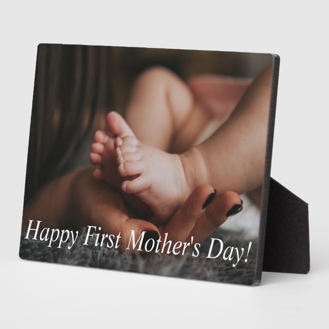 happy first mothers day, holiday photo custom plaque (Side)