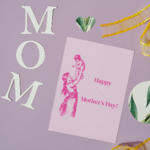 Happy first Mother's Day - It's a girl! Pink Foil Greeting Card