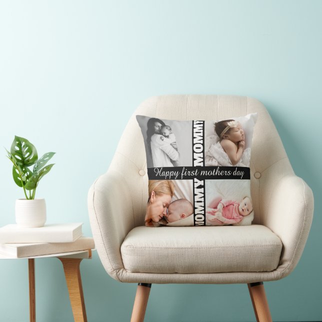 Happy first mothers day mommy 4photo collage cushion (Chair)