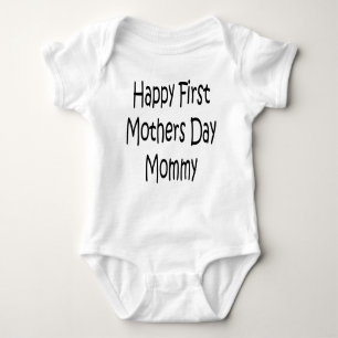 Happy First Mothers Day Mummy Baby Gerber Cotton Baby Bodysuit