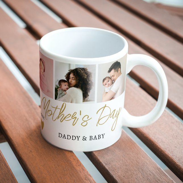 Happy First Mother's Day New Mom Gold 5 Photo  Coffee Mug (Creator Uploaded)