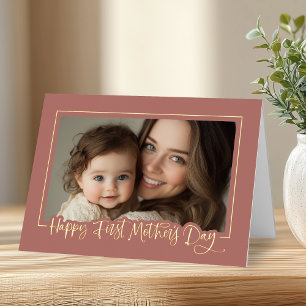 Happy First Mother's Day Photo Foil Greeting Card