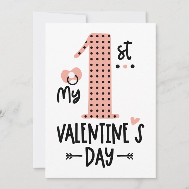 Happy First Valentines Day For Baby Holiday Card (Front)