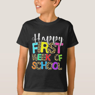 Happy First Week Of School Leopard Cute Back To Sc T-Shirt