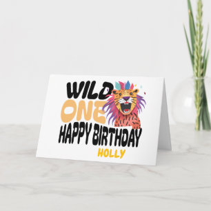 Happy First Wild One Safari Themed 1st Birthday  Card