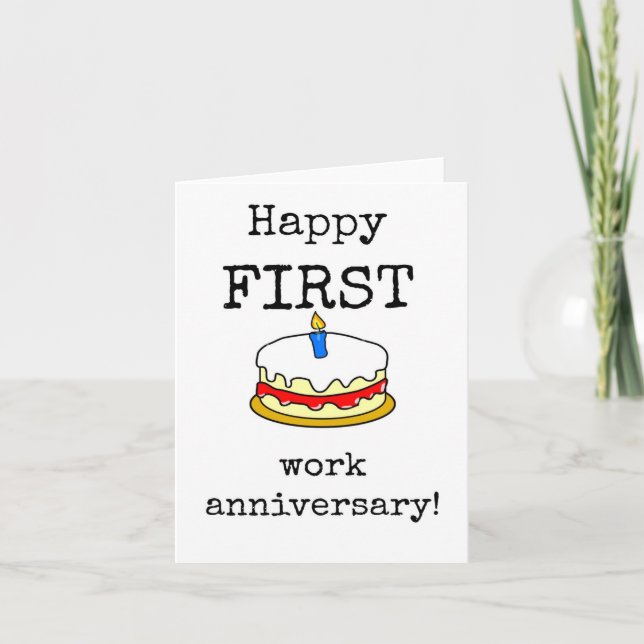Happy First Work Anniversary Card (Front)
