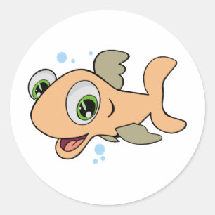 Happy Fish Classic Round Sticker