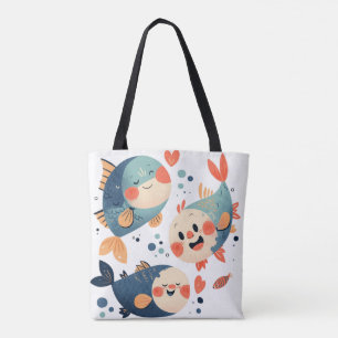 Happy Fish Friends Tote Bag