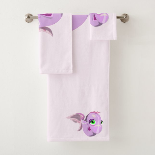 Happy Fish Funny Bath Towel Set (Insitu)