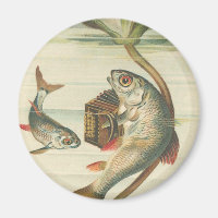 "Happy Fish" Round Magnet