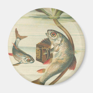 "Happy Fish" Round Magnet