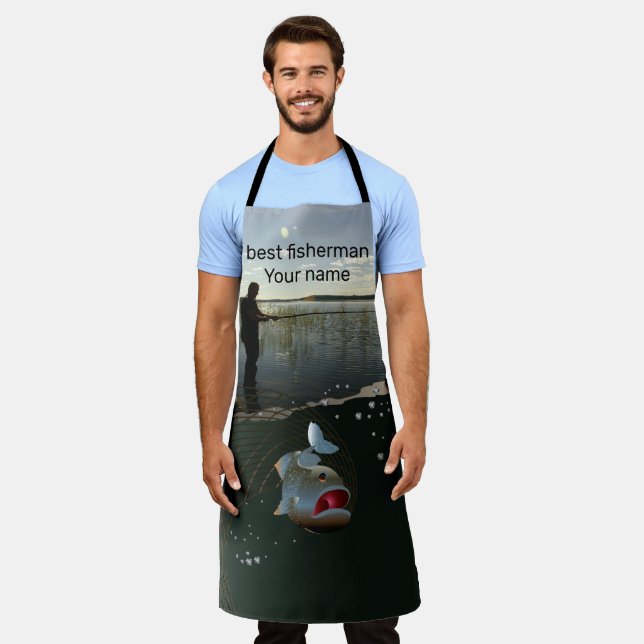 Happy fishing  apron (Worn)