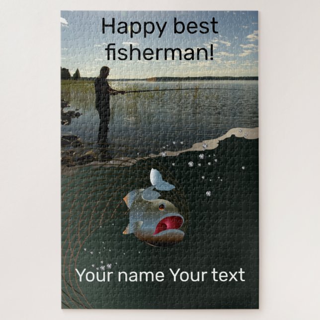 Happy fishing  jigsaw puzzle (Vertical)