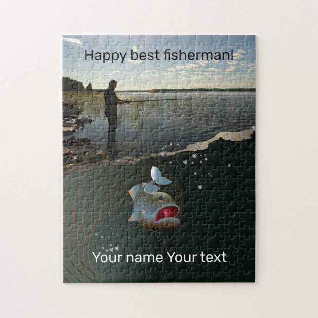 Happy fishing  jigsaw puzzle (Vertical)