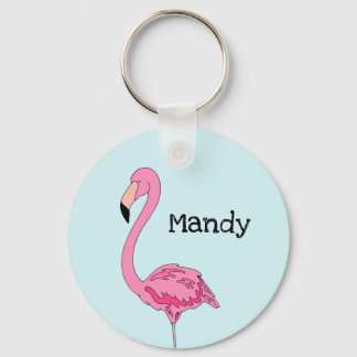 Happy Flamingo Personalised Keychain