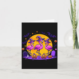 Happy Flamingoween Funny Flamingo Halloween Costum Card