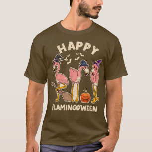 Happy Flamingoween Funny Flamingo Lover Halloween T-Shirt