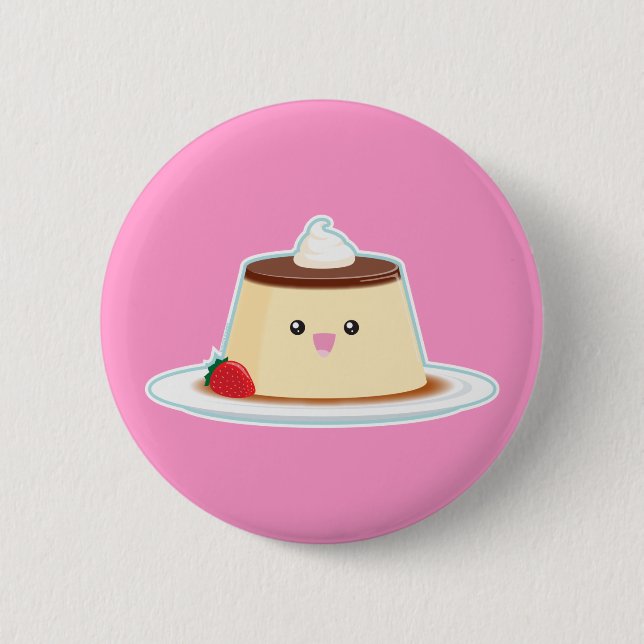 Happy Flan 6 Cm Round Badge (Front)