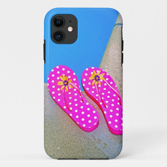Happy Flip-Flops Case-Mate iPhone Case (Back)