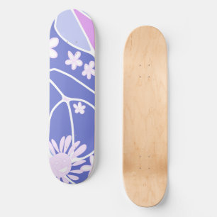 Happy Floral Neuro Art - Purple Gradient Skateboard