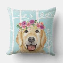 Happy Flower Animal in Blue Forest-Dog-Retriever