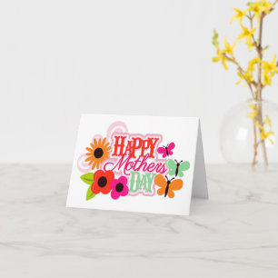 Happy Flower Butterfly Mother's Day  Card