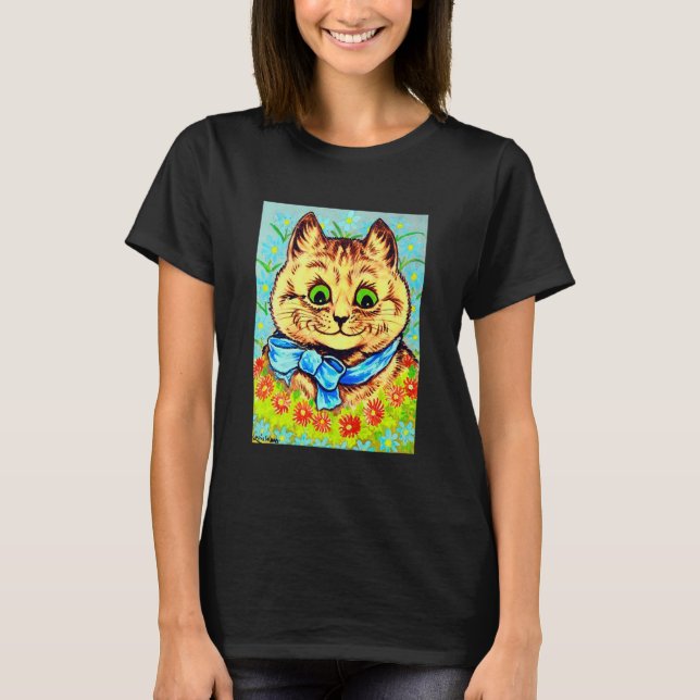 Happy flower cat by Louis Wain T-Shirt (Front)