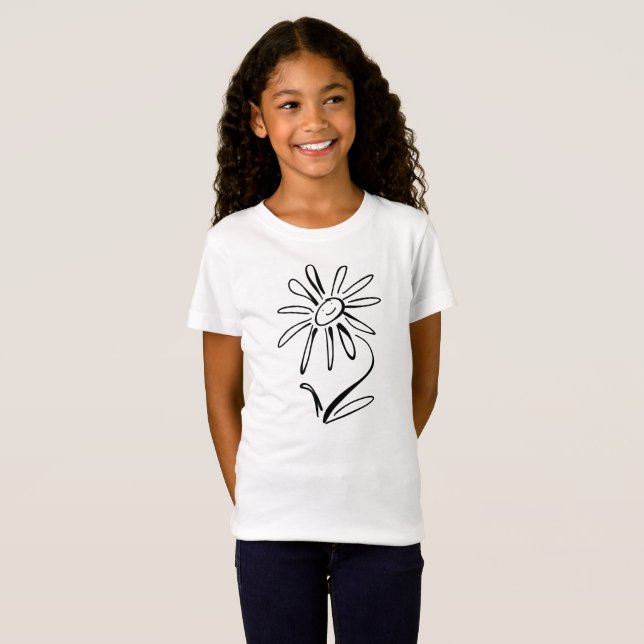 HAPPY FLOWER Girls' Jersey T-Shirt (Front Full)